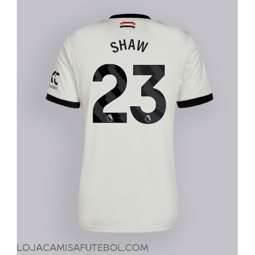 Camisa de Futebol Manchester United Luke Shaw #23 Equipamento Alternativo 2024-25 Manga Curta